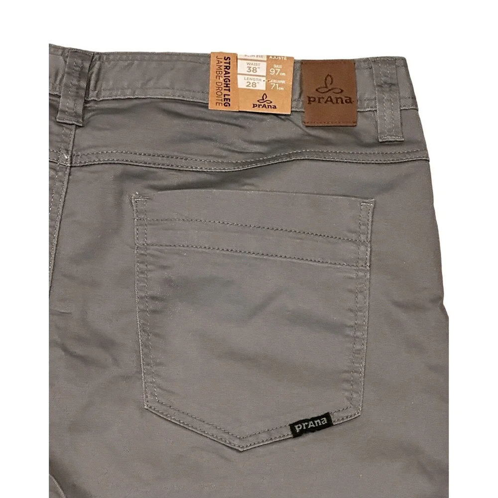 prAna MENS JEANS GRAVEL BRIDGER SLIM FIT STRAIGHT LEG‎ JEANS SZ 38/28 NEW